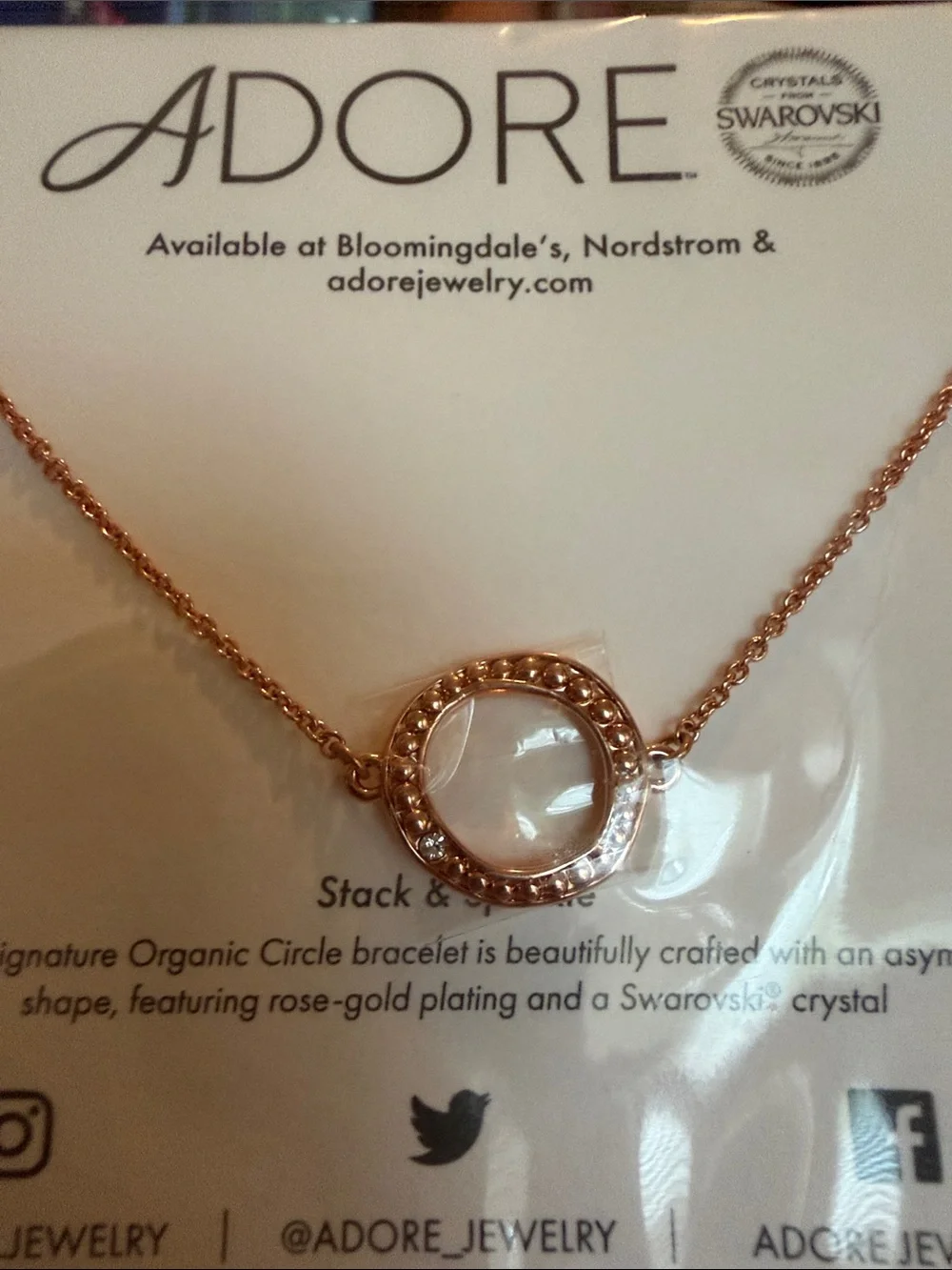 Adore Rose Gold Crystal Circle Bracelet